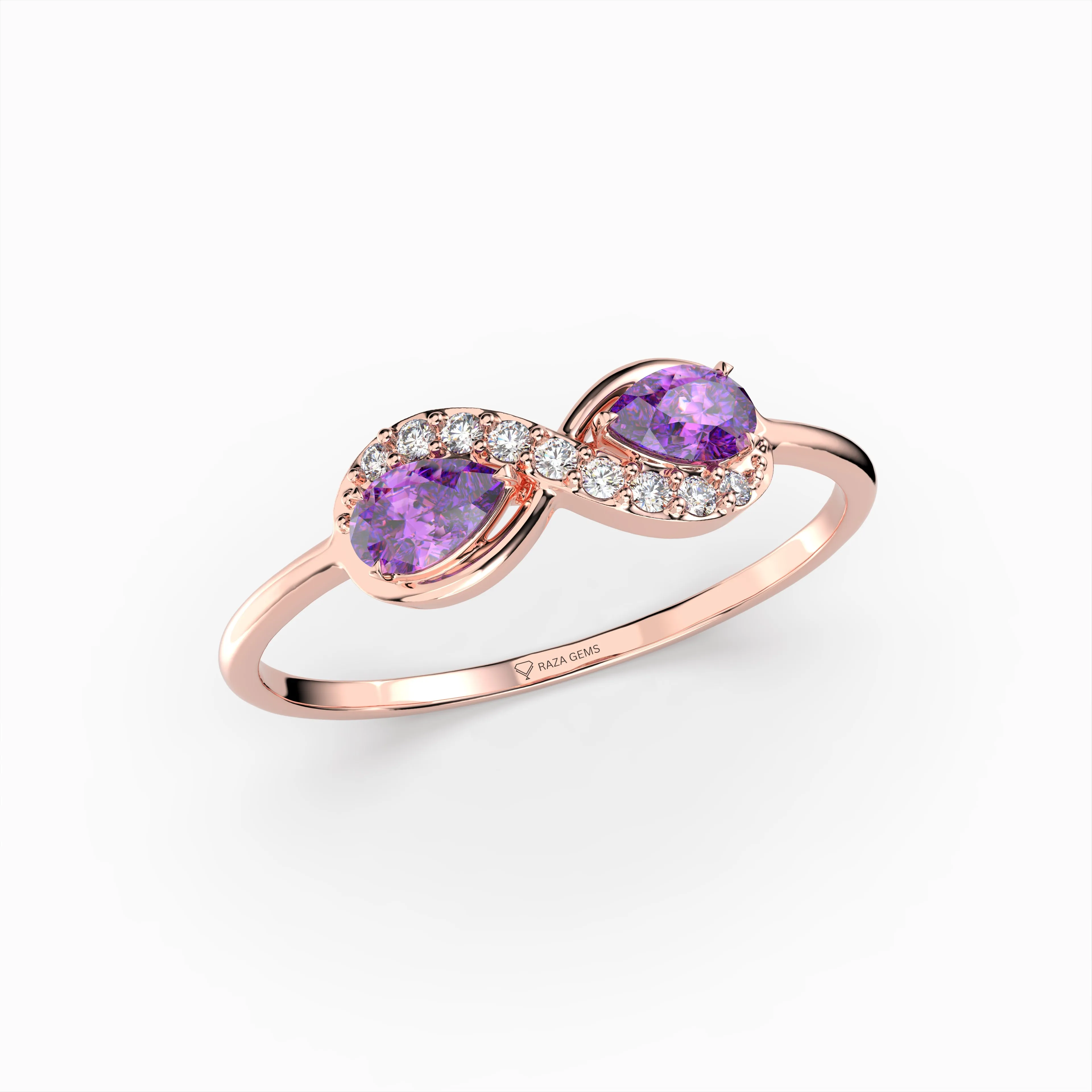 Natural Purple Sapphire Rings 0.50 Carats Spinel - Esther