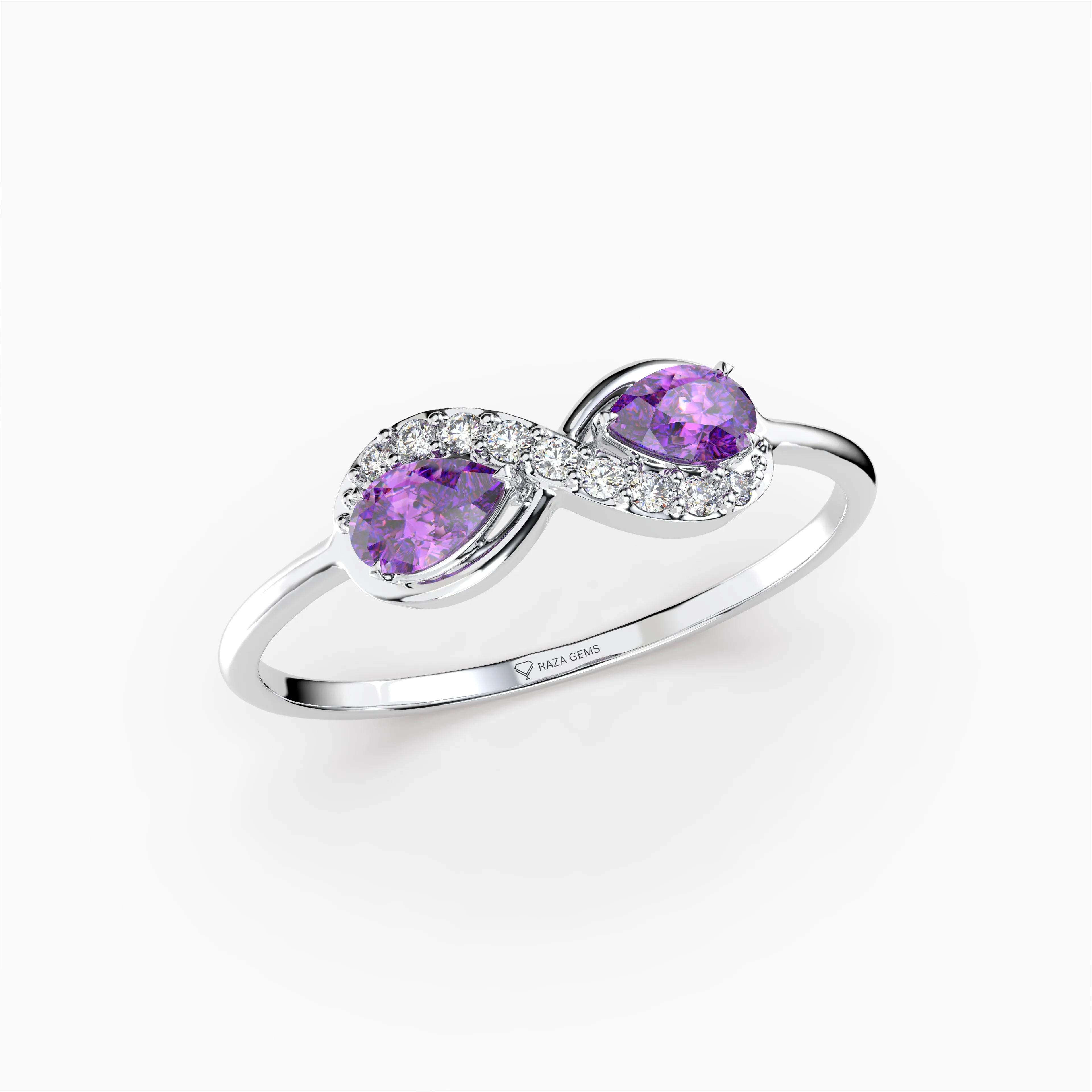 Natural Purple Sapphire Rings 0.50 Carats Spinel - Esther