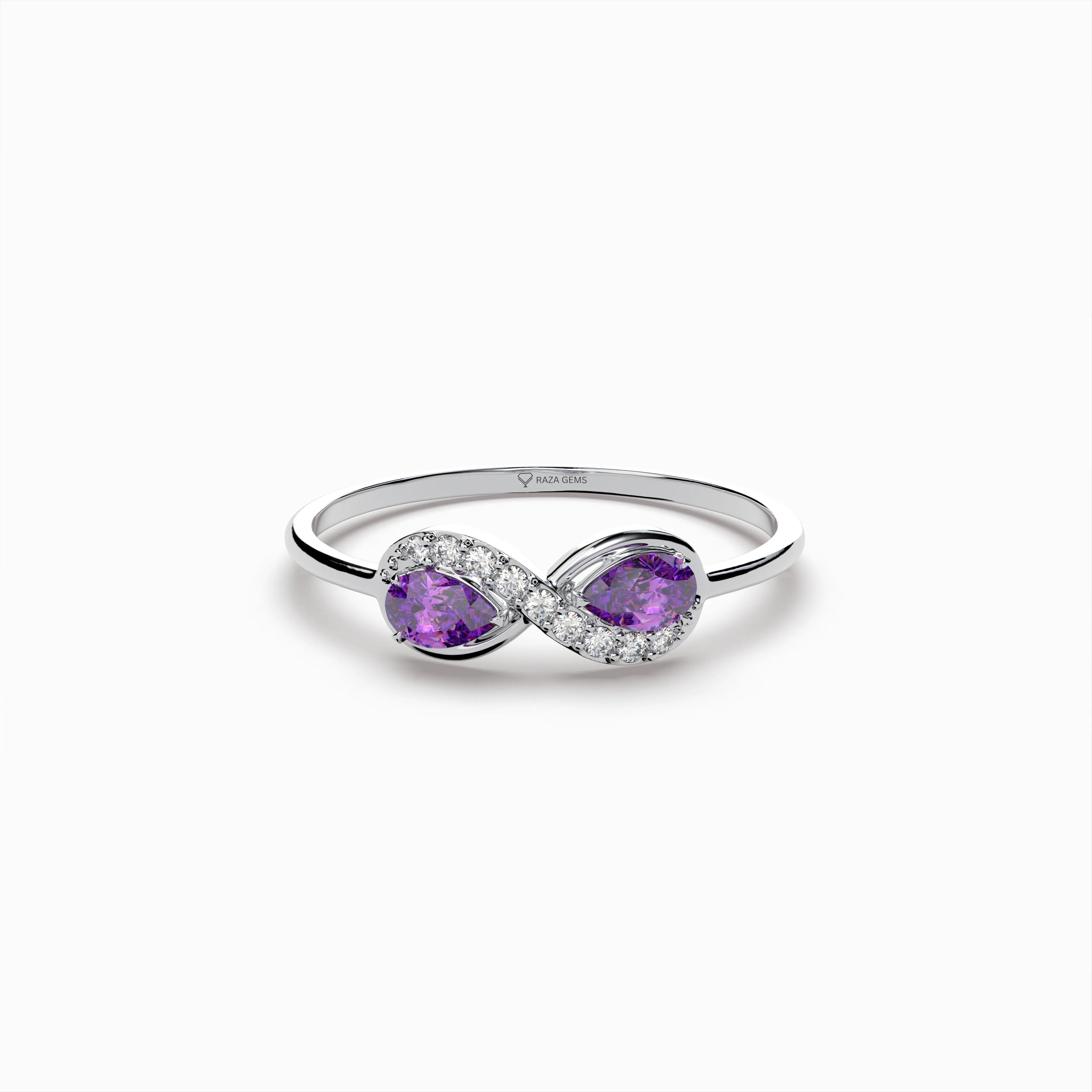 Natural Purple Sapphire Rings 0.50 Carats Spinel - Esther
