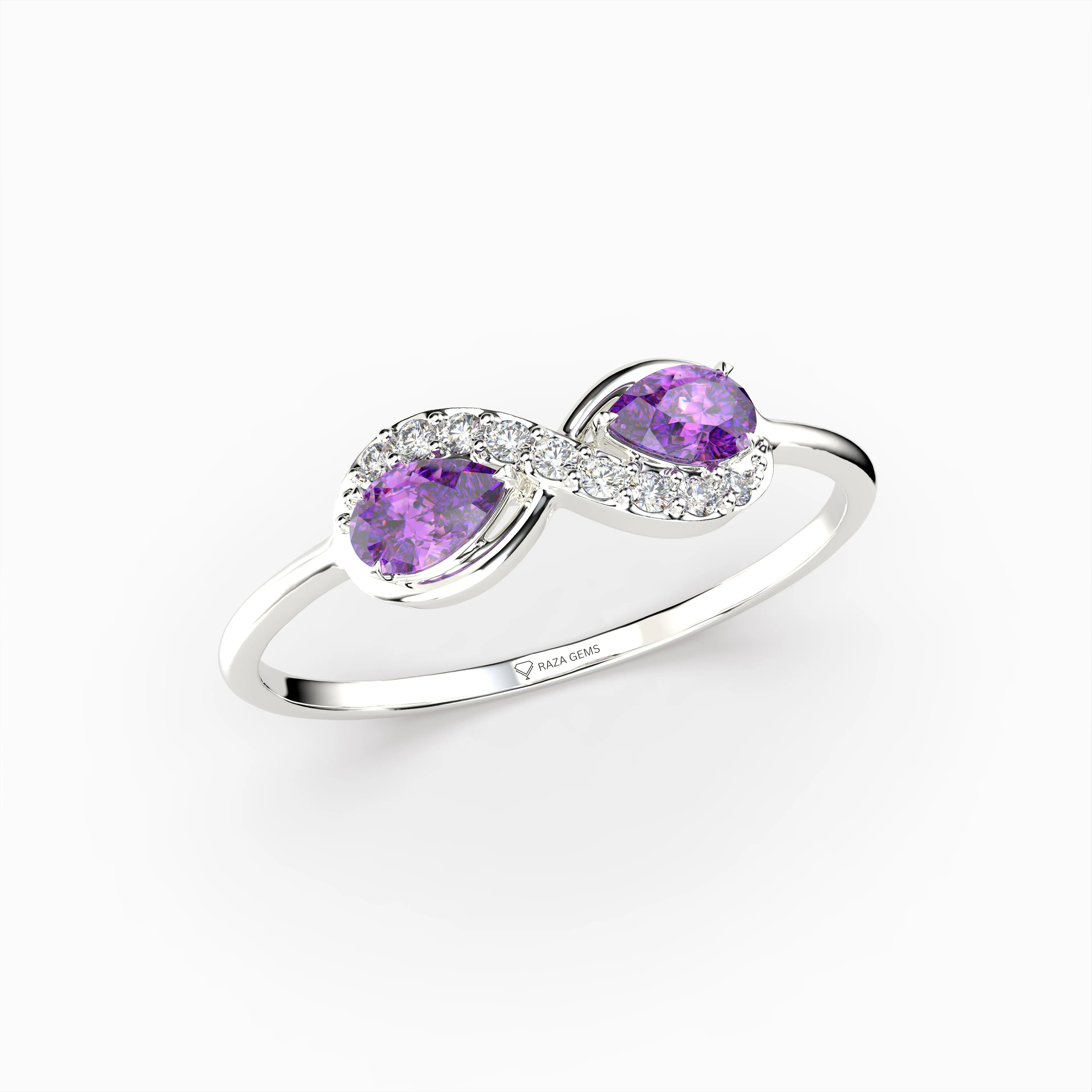 Natural Purple Sapphire Rings 0.50 Carats Spinel - Esther