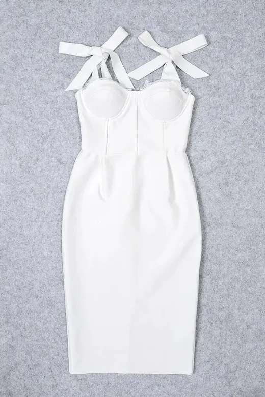 Payton Bandage Dress - Pearl White
