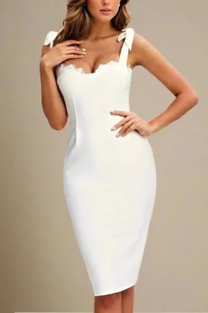 Payton Bandage Dress - Pearl White