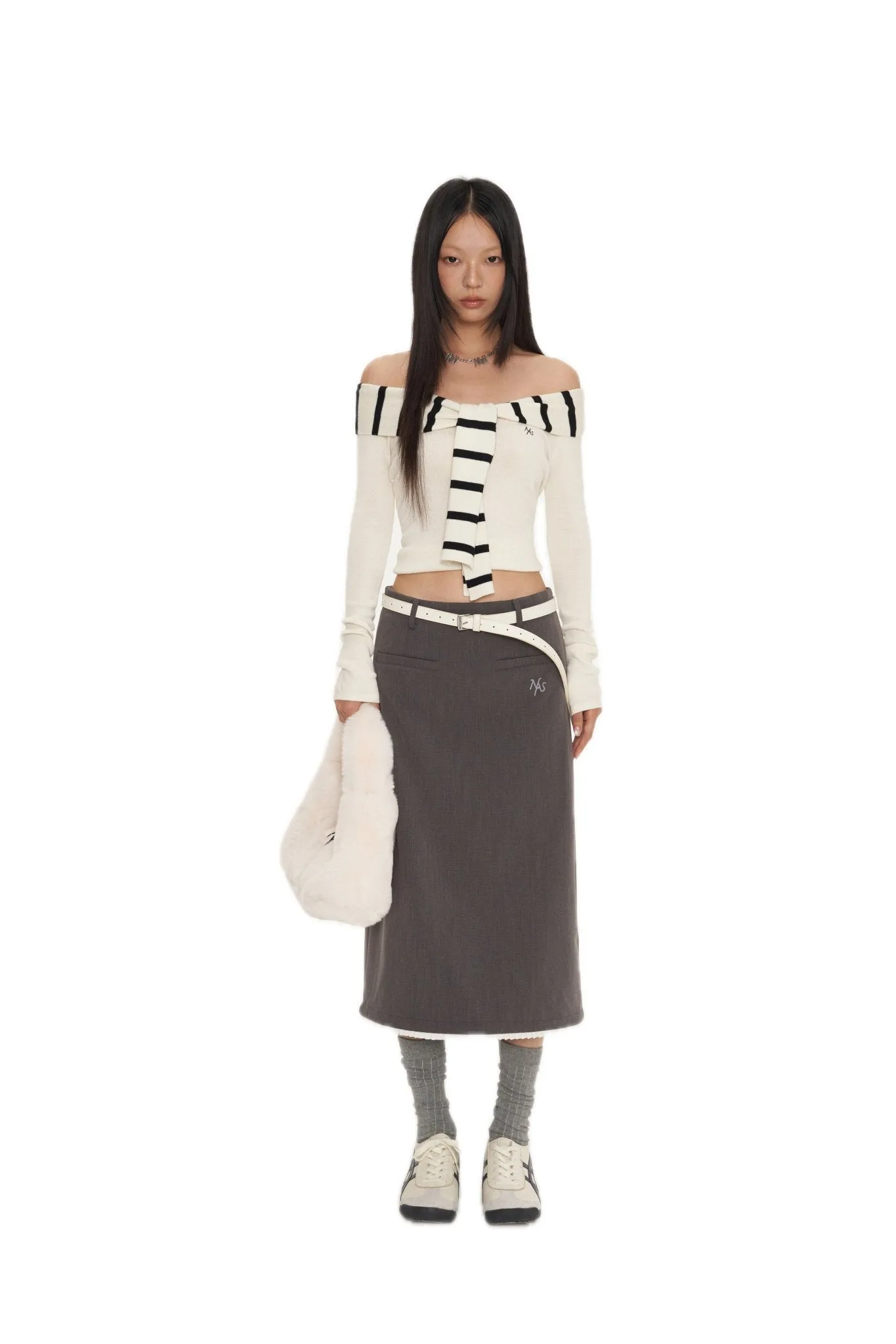 Pencil Skirt In Gray