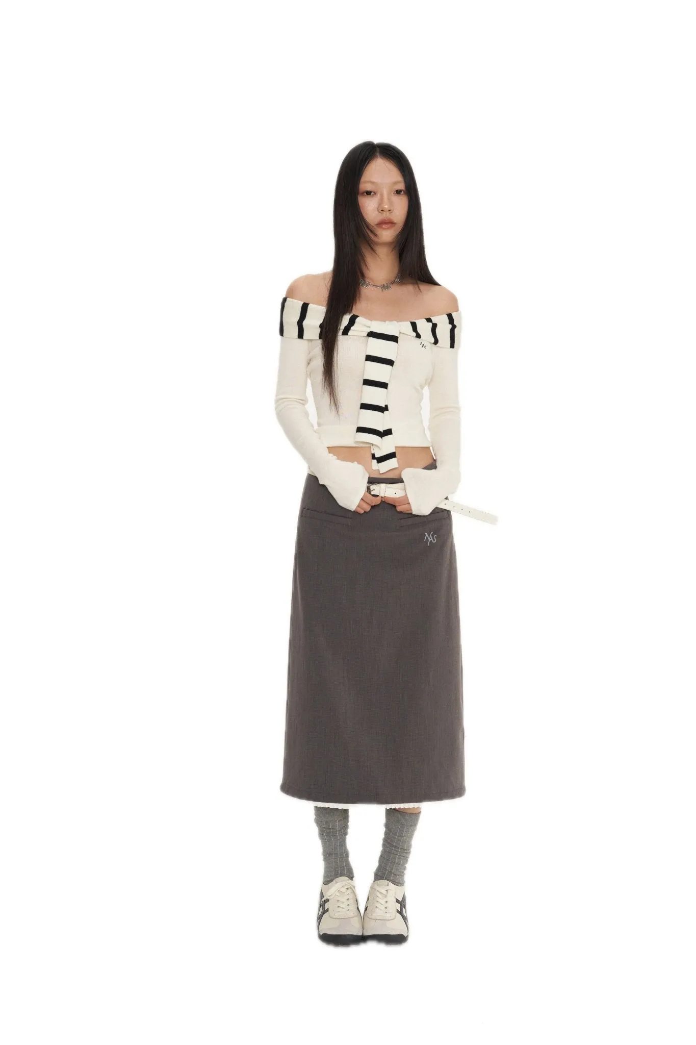 Pencil Skirt In Gray