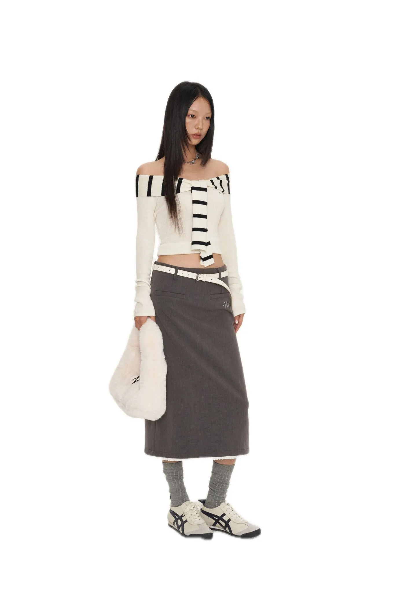 Pencil Skirt In Gray
