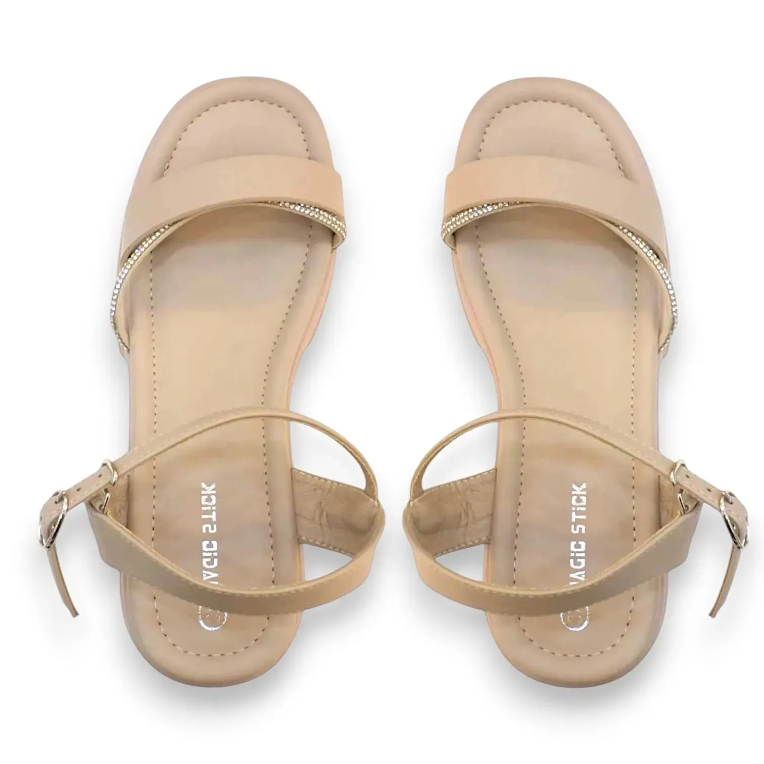 Platform Sandal with Rhinestone