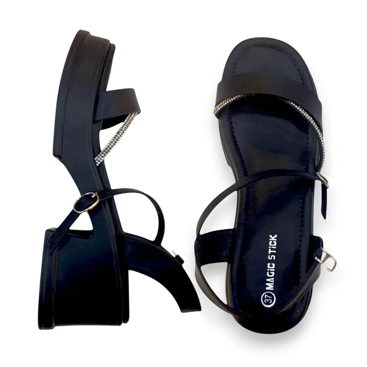 Platform Sandal with Rhinestone