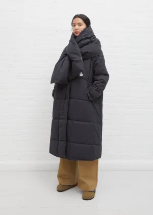 Plume Down Cotton Scarf — Dark Navy