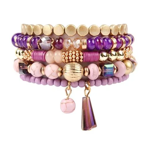 Purple Lover Multi-Beaded Bracelet