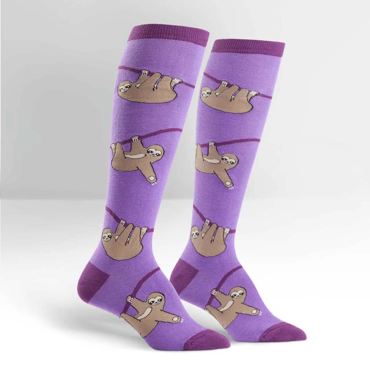 Purple Sloth Knee High Socks (Women's)