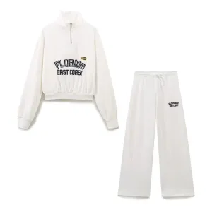 Savannah – Wide-leg pants – Coastal half-zip set