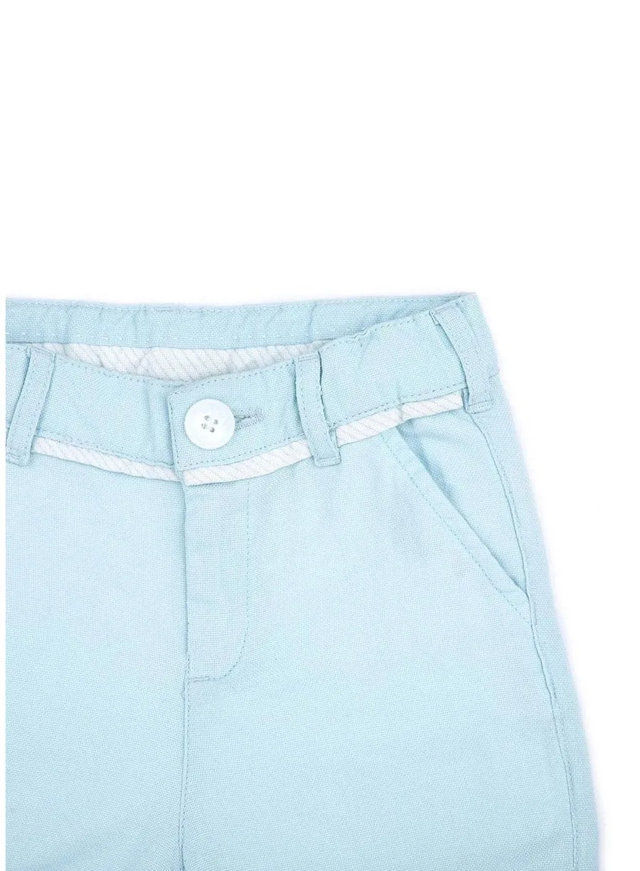 Sky Blue Organic Cotton Oxford Shorts