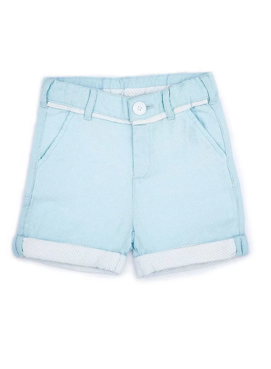 Sky Blue Organic Cotton Oxford Shorts