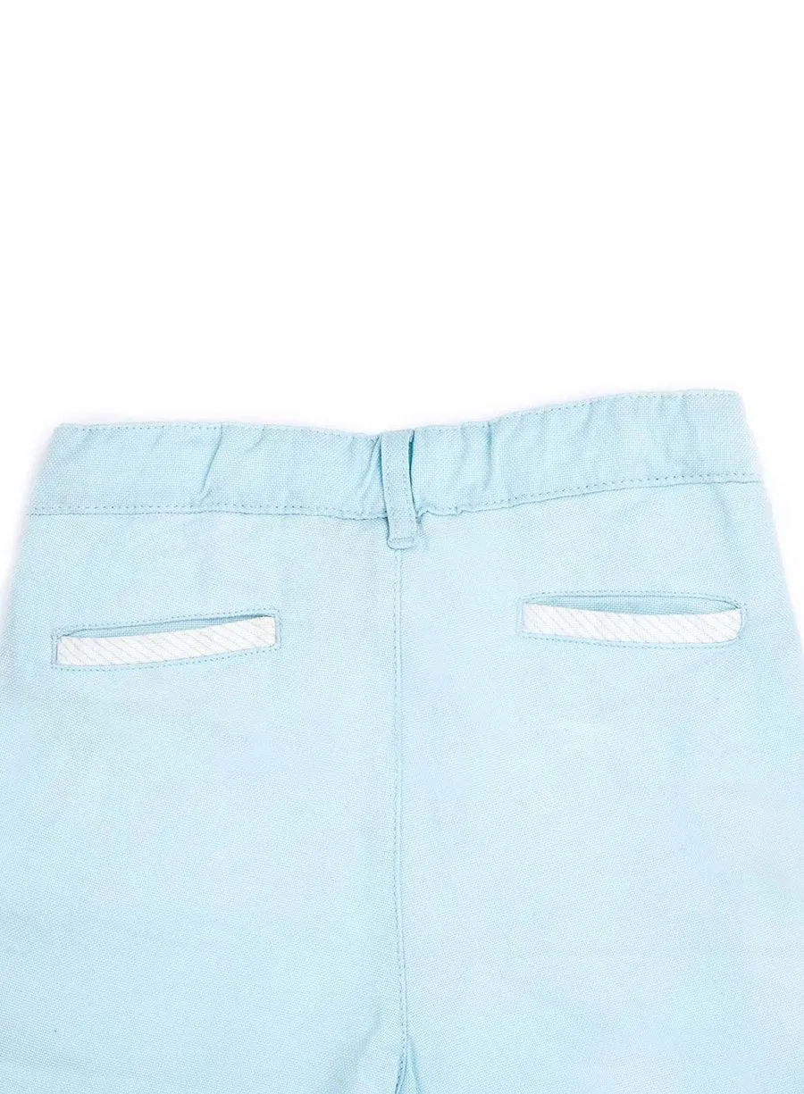 Sky Blue Organic Cotton Oxford Shorts