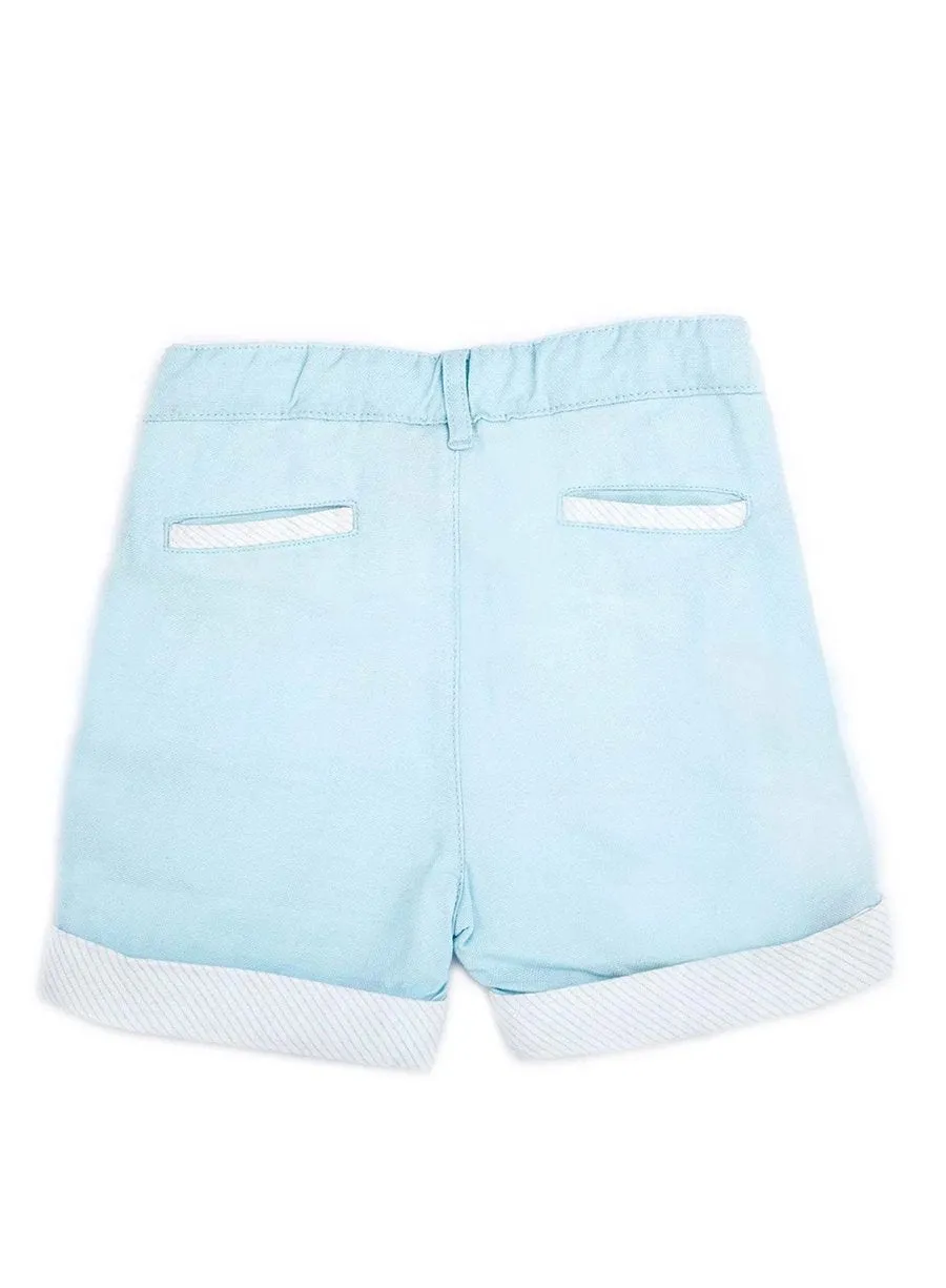 Sky Blue Organic Cotton Oxford Shorts