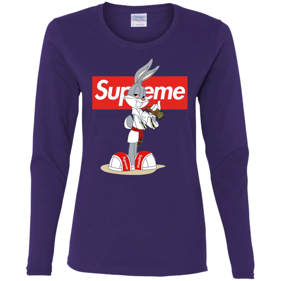 Supreme Rabbit Smoking T-shirt Women Long Sleeve Shirt