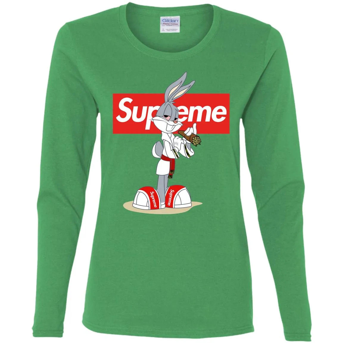 Supreme Rabbit Smoking T-shirt Women Long Sleeve Shirt