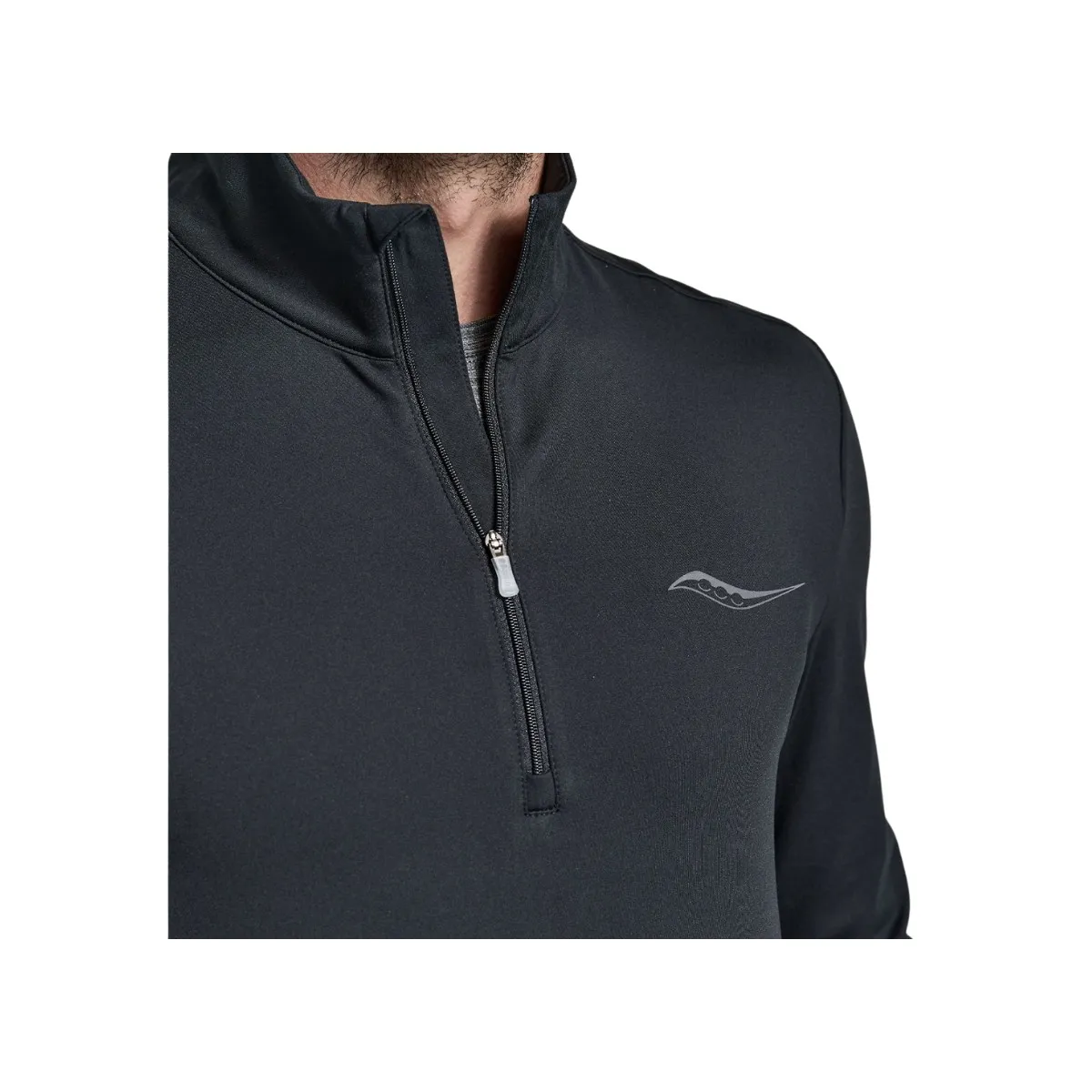 T-Shirt Saucony Solstice Long Sleeve 1/4 Zip Black