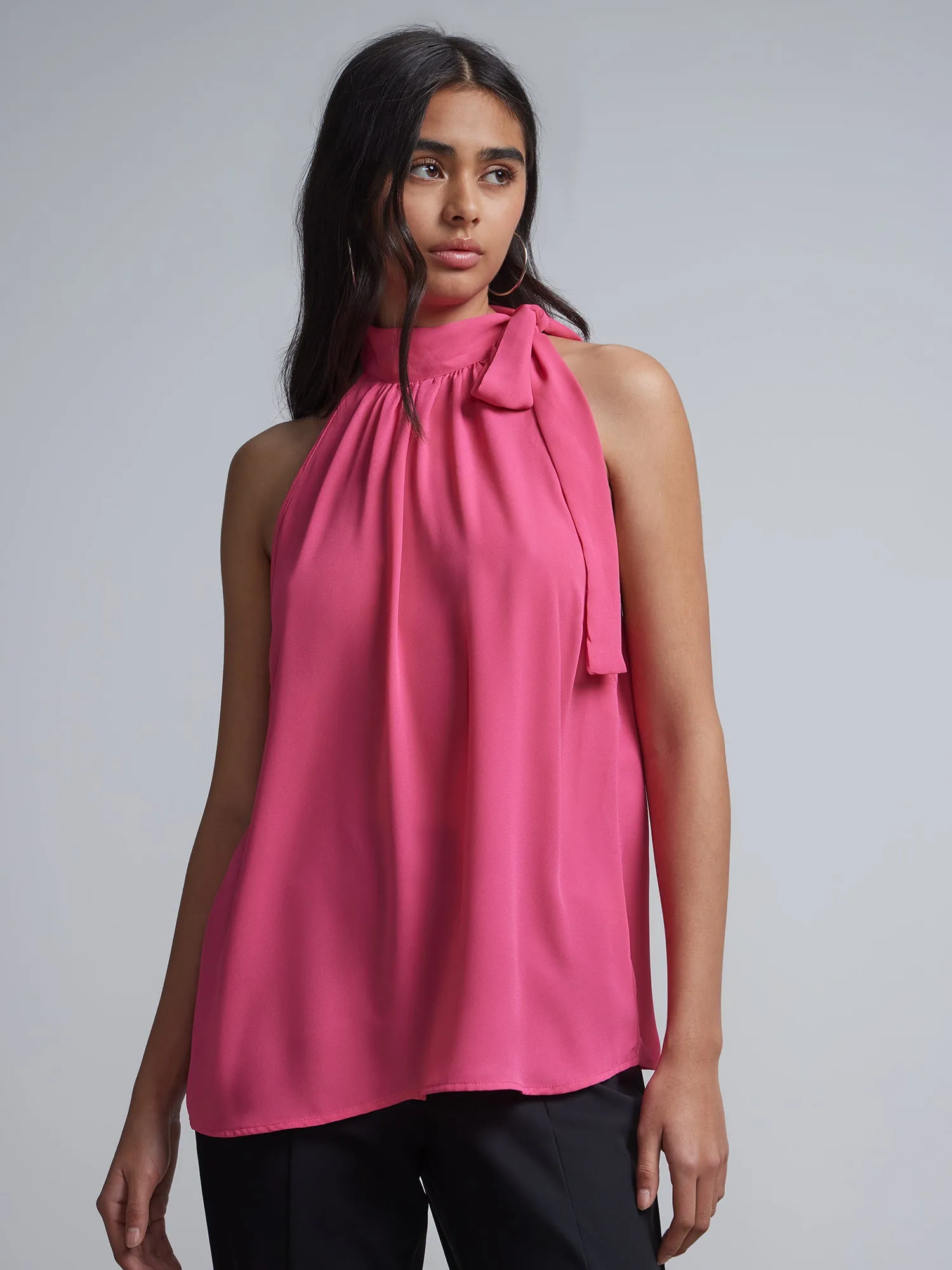 Tall Bow-Neck Halterneck Blouse