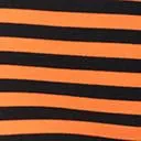 Unique Vintage 1960s Black & Orange Stripe Presley Wiggle Dress