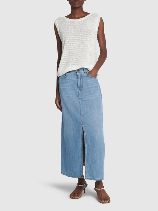 Weekend Max Mara   Gelada denim midi skirt 