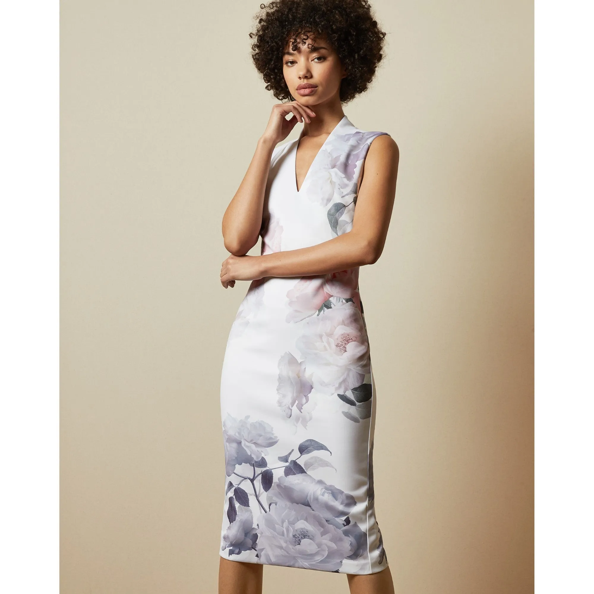 Women Marah-Bouquet Bodycon Dress - Ivory