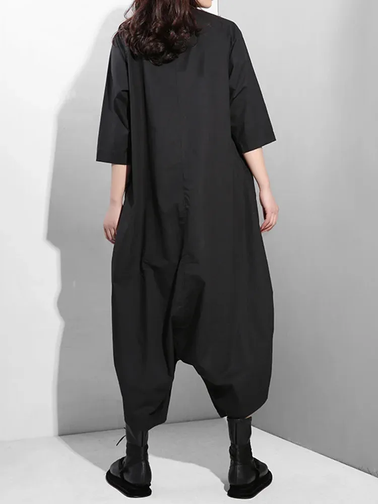 Women's Comfortable Chic Black Oversized Jumpsuit