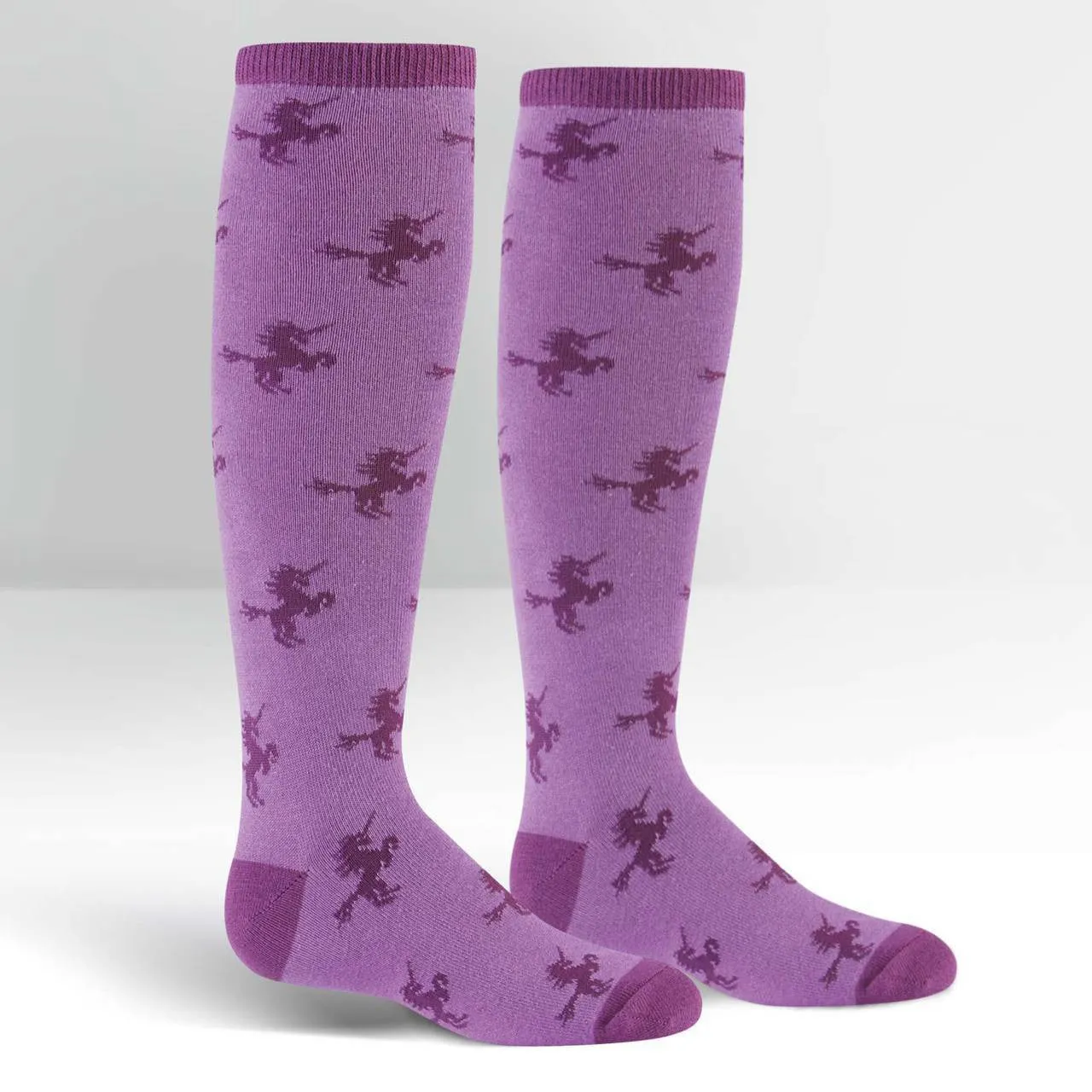 Youth Purple Unicorn Knee High Socks (Kids)