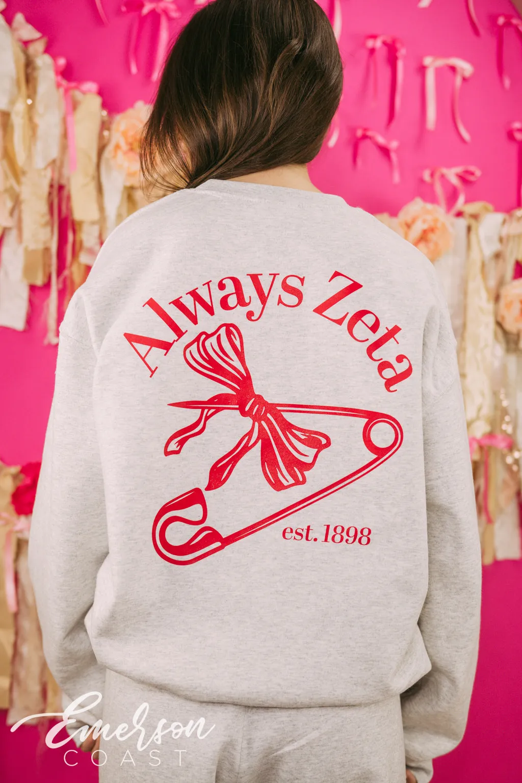 Zeta Tau Alpha Matching Bow Sweat Set