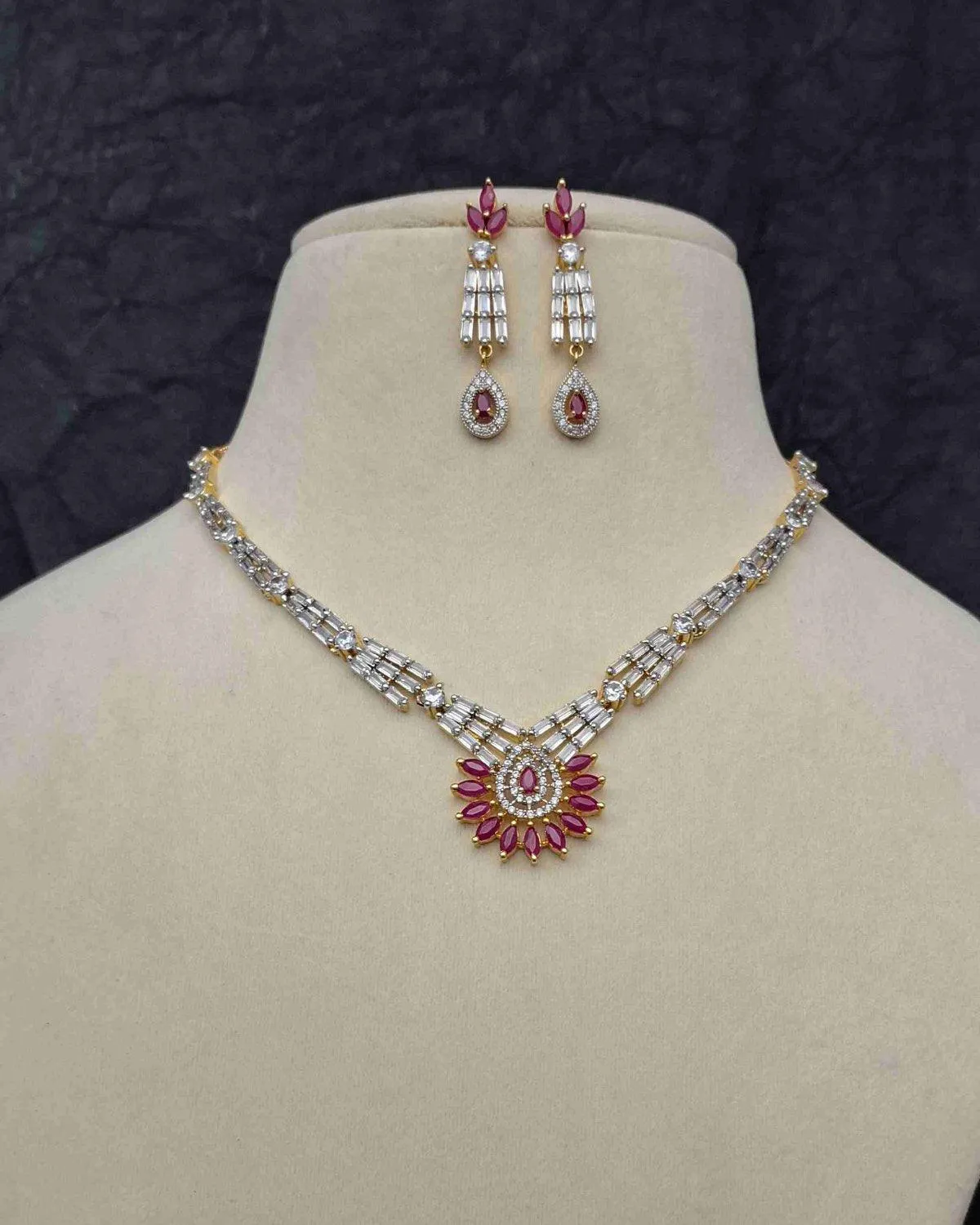 Zevarly Drishti CZ Necklace Set