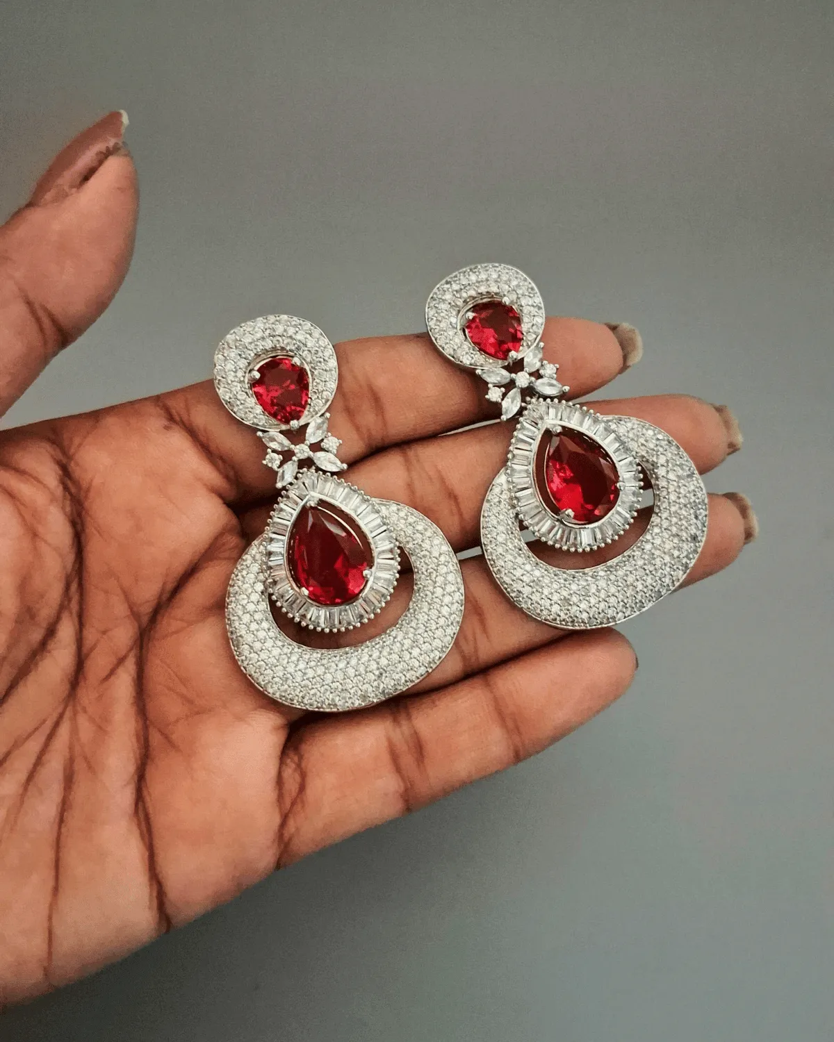 Zevarly Rukmani Hydro Ruby Ad Earrings